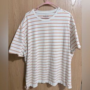 Hawkeye rye Men's Striped Short Sleeve Tee - White and Orange